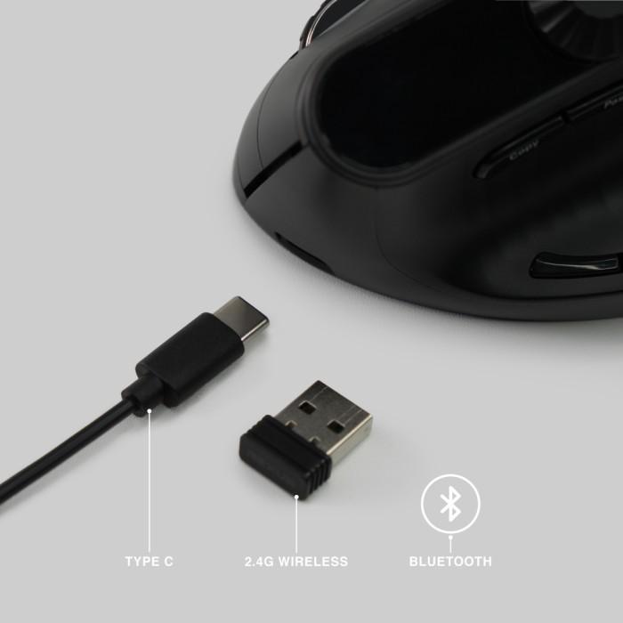 Rexus Clif Pro QV-280 Mouse Office Ergonomic Vertical Wireless Bluetooth Mice - Image 6