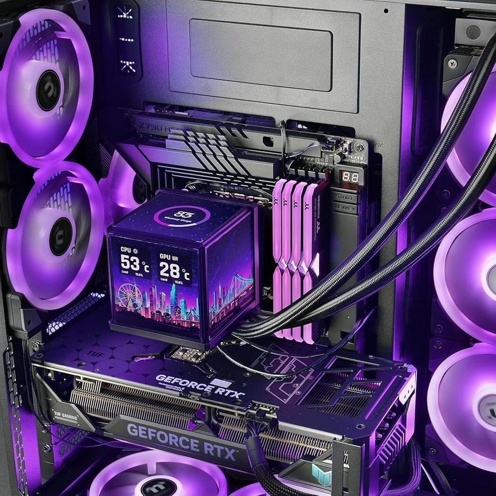 Thermaltake MINECUBE 360 Ultra ARGB - CPU AIO Liquid Cooler Fan 360mm with Quad LCD TFT Display - Image 8
