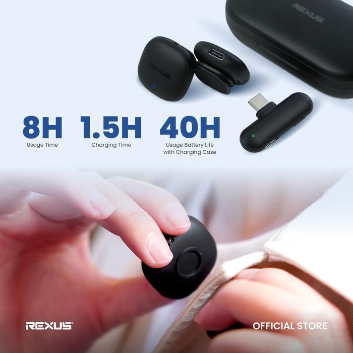 Rexus Sonar Lavalier LW10 / LW-10 Wireless Microphone Type C with AI Noise Reduction - Image 6