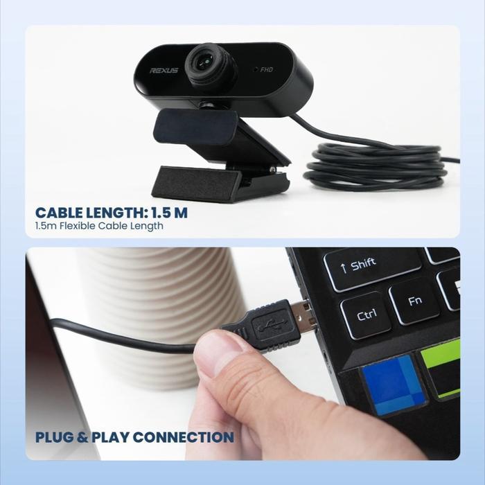 Webcam Rexus SW-10 FHD 1080P USB Camera Laptop PC - Image 5