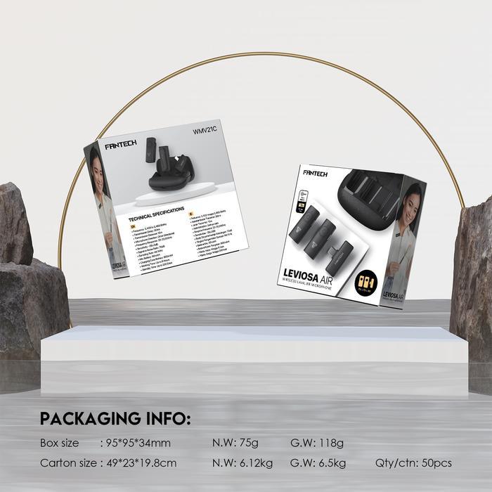 Microphone Wireless Fantech Leviosa Air Lavalier WMV21C Type-C Dual Mic - Image 9