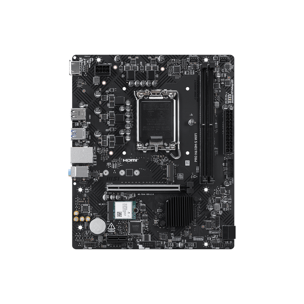Motherboard MSI PRO H610M-S WIFI DDR5 (LGA1700, H610, DDR5, USB3.2, SATA3) - Image 2