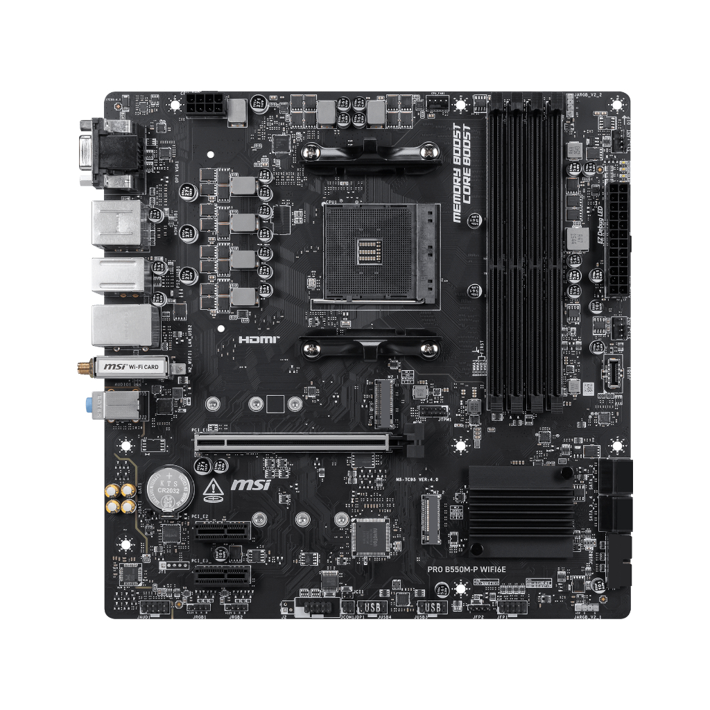 Motherboard MSI B550M PRO B550M-P WIFI6E (AM4, AMD, B550, DDR4, USB3.2, SATA3) - Image 2