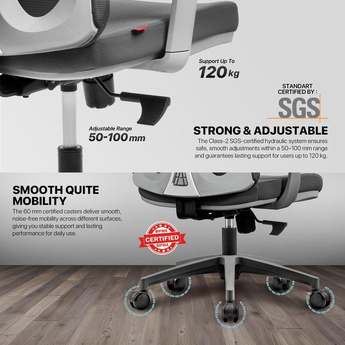Fantech Kursi Kantor OCA260 Ergonomis Premium Kursi Kerja Gaming Sandaran Kepala 3 Posisi Kunci 3D Armrest - Image 3