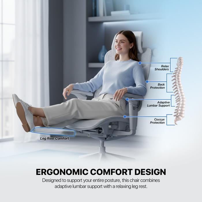 Fantech Denver CW2 / CW-2 / CW 2 Kursi Kantor Office Chair Kursi Kerja with Leg Rest - Image 2