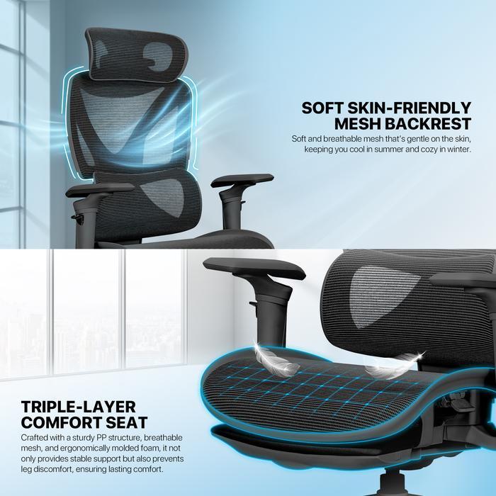Fantech Denver CW2 / CW-2 / CW 2 Kursi Kantor Office Chair Kursi Kerja with Leg Rest - Image 4
