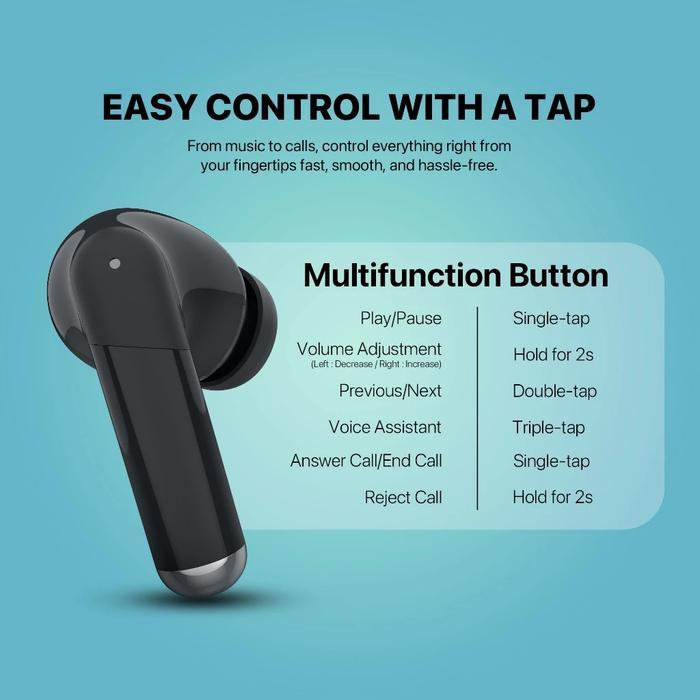 Fantech TWS Wave TW15 True Wireless Earphone Bluetooth 5.3 Earbuds - Splash & water resistant - Image 7