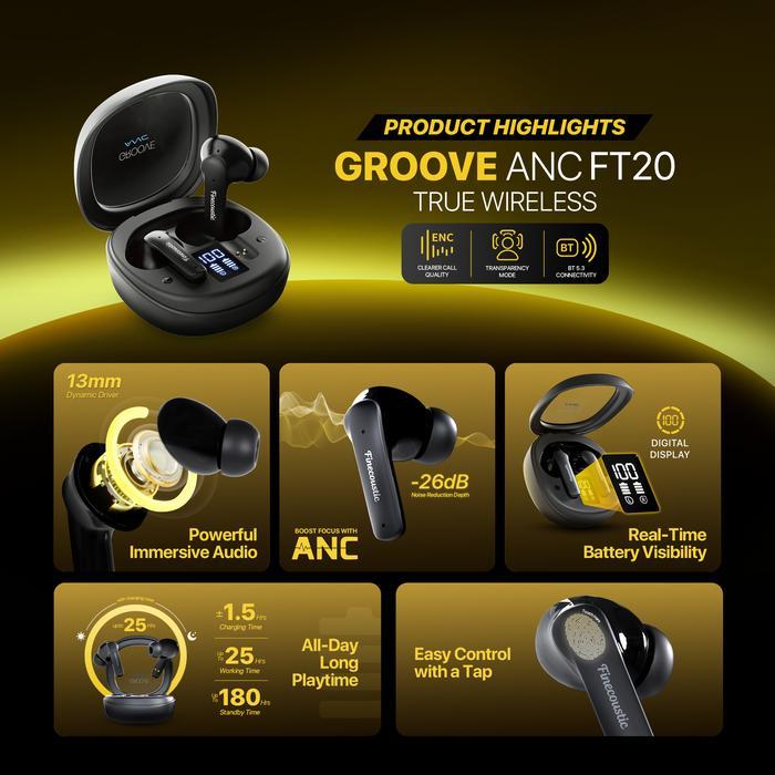 Fantech Finecoustic Groove ANC FT20 TWS Bluetooth Earphone Wireless HiFi Audio Earbuds Premium Headset Bass Anti Bising - Image 2