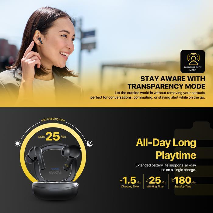 Fantech Finecoustic Groove ANC FT20 TWS Bluetooth Earphone Wireless HiFi Audio Earbuds Premium Headset Bass Anti Bising - Image 4