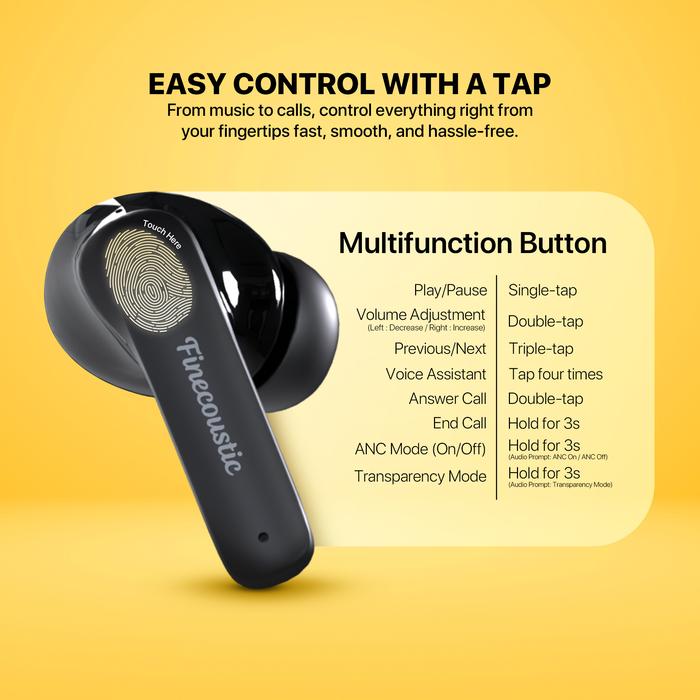 Fantech Finecoustic Groove ANC FT20 TWS Bluetooth Earphone Wireless HiFi Audio Earbuds Premium Headset Bass Anti Bising - Image 8