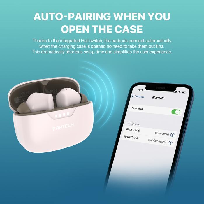 Fantech TWS Wave TW16 True Wireless Earphone Bluetooth 5.3 Earbuds - Seamless Auto Pairing Technology - Image 5
