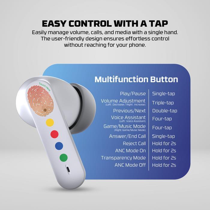 Fantech Mithril ANC TX4 TWS Bluetooth 5.4 Gaming Low Latency Bass Maxfit Edition - Image 2