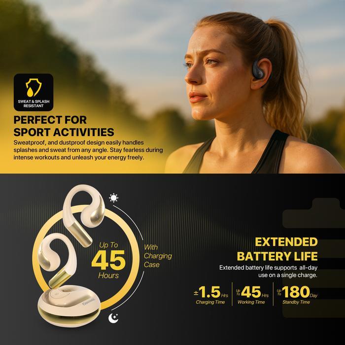 Fantech GROOVE OWS FT21 Open Ear Earphone Audio TWS True Wireless Earbuds Headset Sport Gaming Bluetooth 6.0 OWS - Image 4