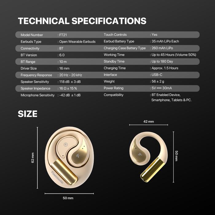 Fantech GROOVE OWS FT21 Open Ear Earphone Audio TWS True Wireless Earbuds Headset Sport Gaming Bluetooth 6.0 OWS - Image 7