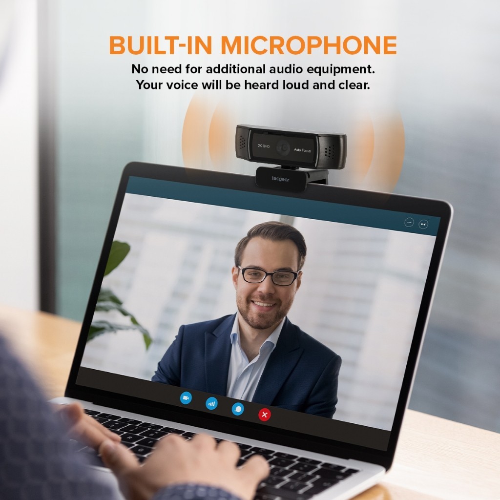 Tecgear Sentinel 2K V2 - Webcam Auto Focus QHD 1994P With Privacy Shutter - Image 3