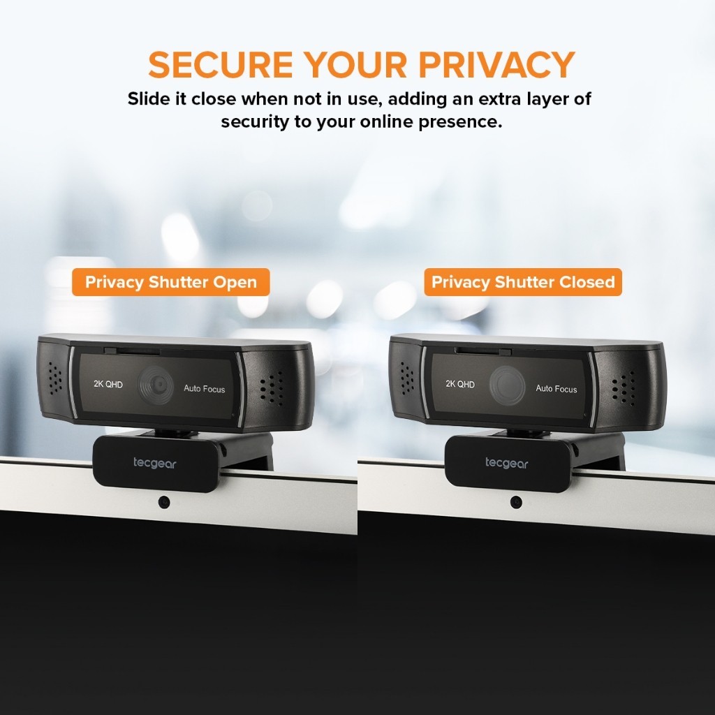 Tecgear Sentinel 2K V2 - Webcam Auto Focus QHD 1994P With Privacy Shutter - Image 4