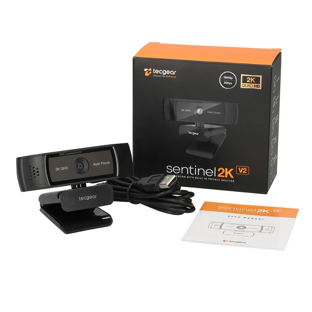 Tecgear Sentinel 2K V2 - Webcam Auto Focus QHD 1994P With Privacy Shutter - Image 5
