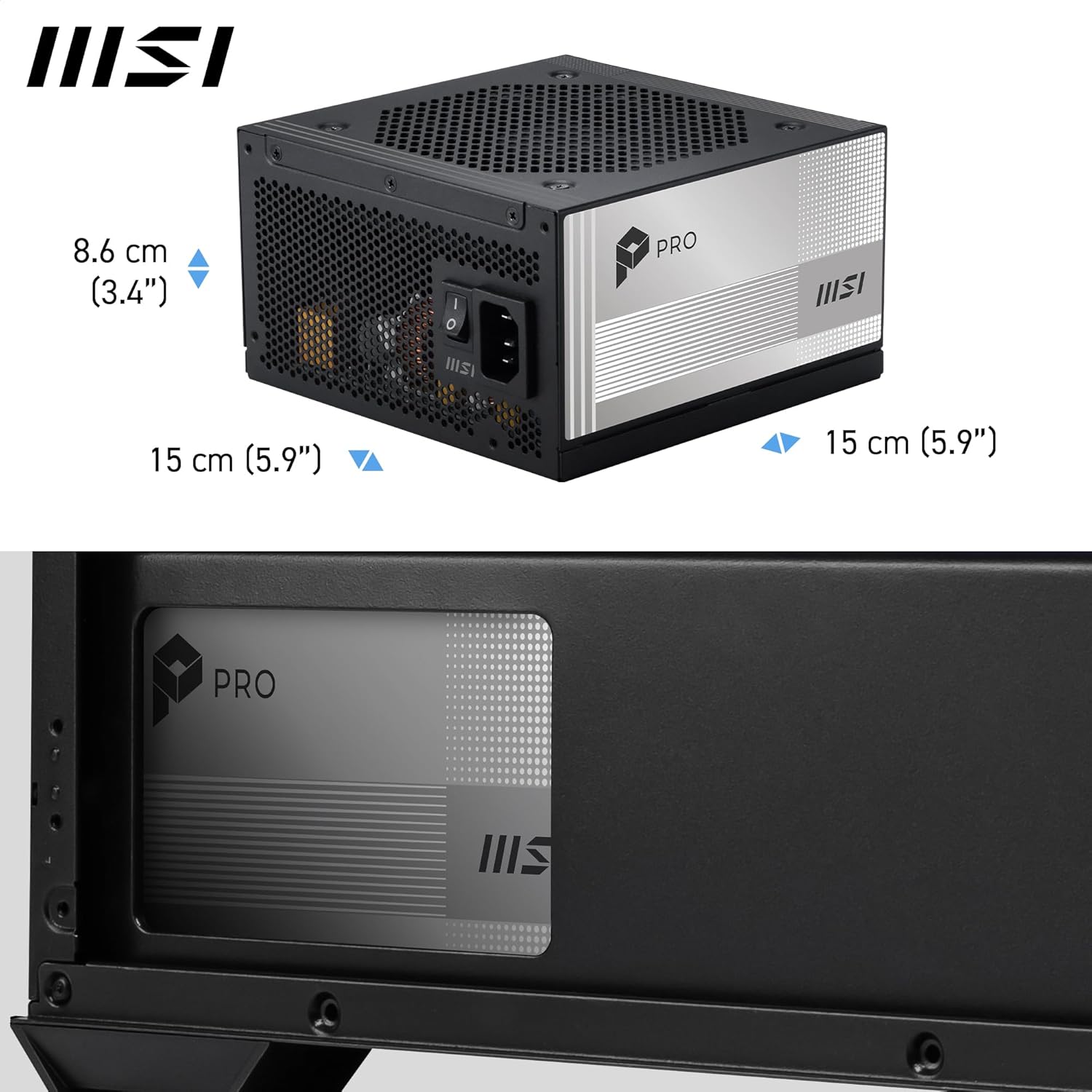 MSI PRO A1000PL 1000W ATX 3.1 PCIE5 PSU - Power Supply 1000 Watt 80+ Platinum Full Modular - Image 3