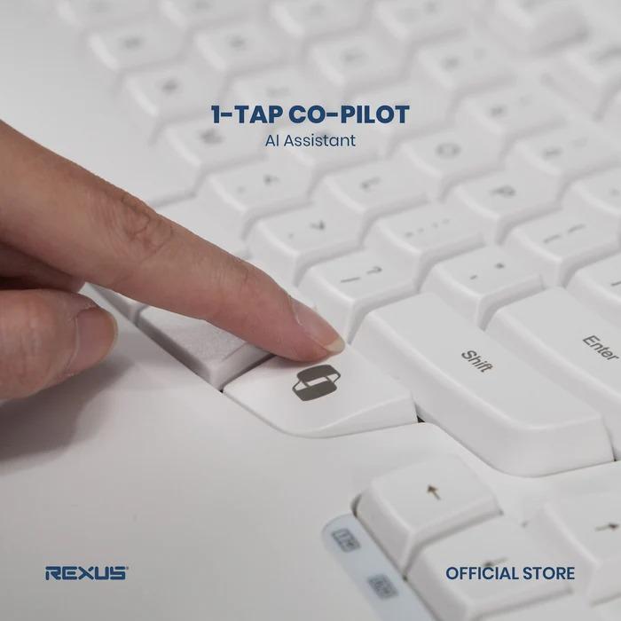 Rexus Ercho KL280 Keyboard Wireless Ergonomic with AI Shortcut Key - Image 4