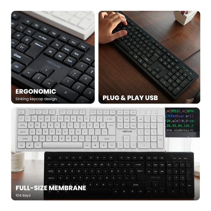 Rexus K293 Keyboard Office Wired Full Size Membrane - Image 3