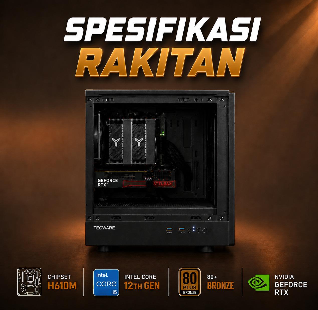 GAMING POINT TIMBER - PC Rakitan Intel i5-12400F | GeForce RTX 5060 8GB | 16GB DDR4 | SSD NVMe 512GB - Image 2