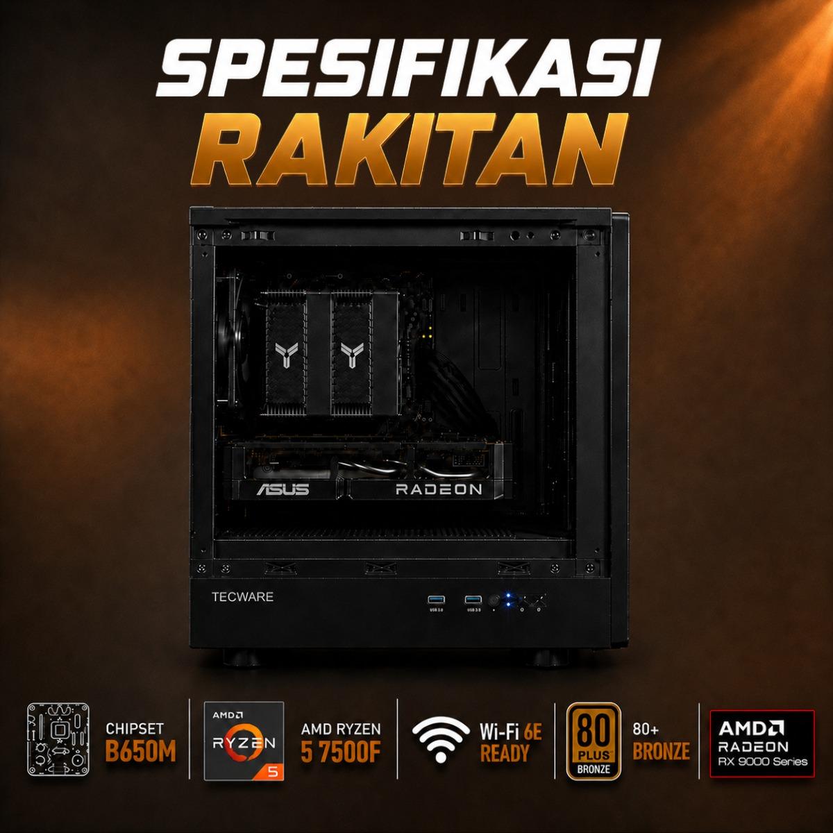 GAMING POINT TIMBER PRO - PC Rakitan AMD Ryzen 5 7500F | Radeon RX 9060 XT 16GB | 16GB DDR5 | SSD NVMe 1TB - Image 2