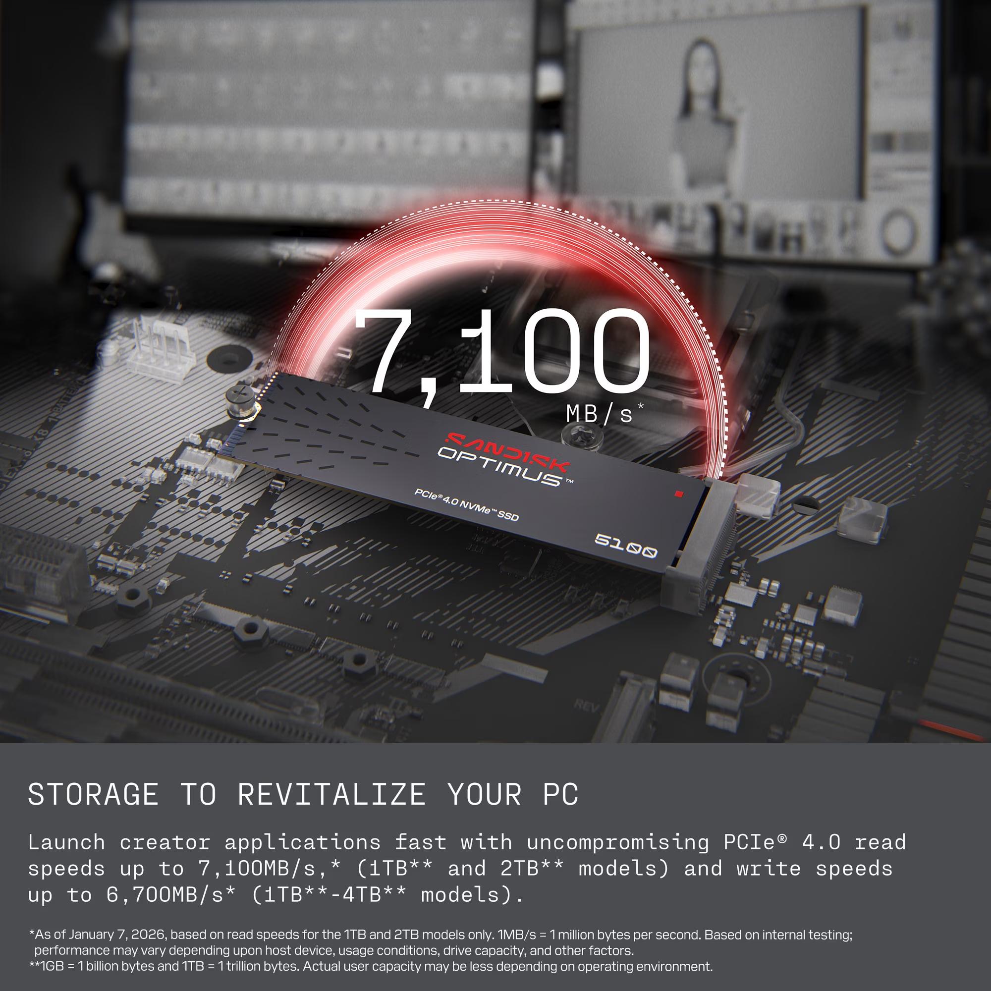 Sandisk Optimus 5100 M.2 Pcie Gen4 NVMe 2280 4TB - M2 4TB - Image 3