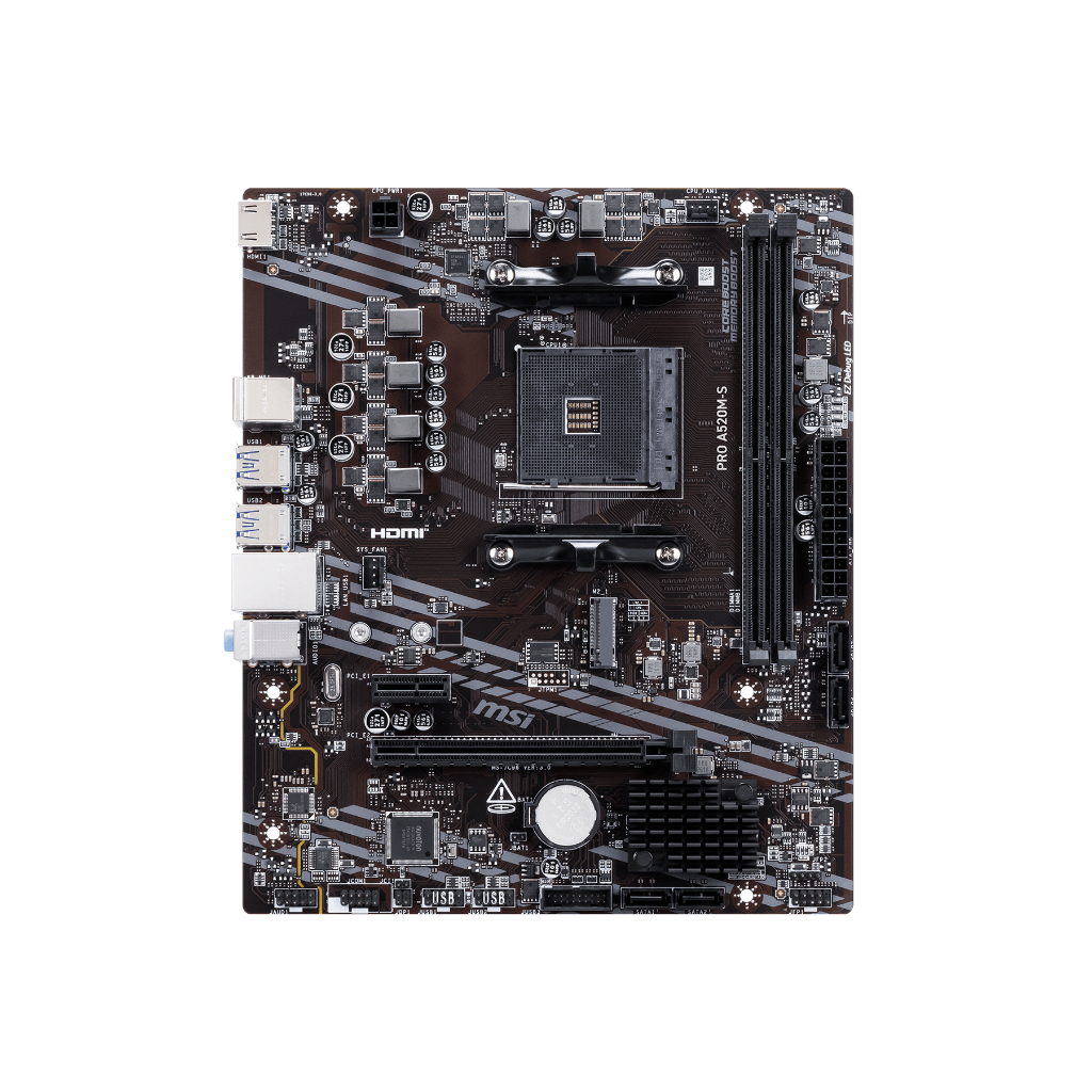 Motherboard MSI PRO A520M-S (AM4, AMD, A520, DDR4, USB3.2, SATA3) - Image 2