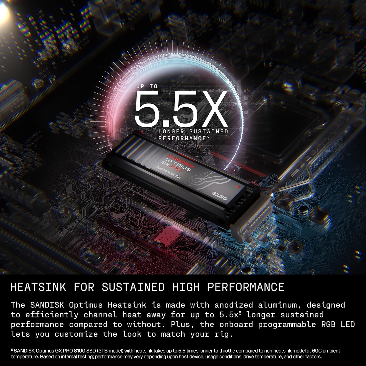 SSD Sandisk Optimus GX Pro 8100 Heatsink M.2 Pcie Gen5 NVMe 2280 4TB - M2 4TB - Image 5