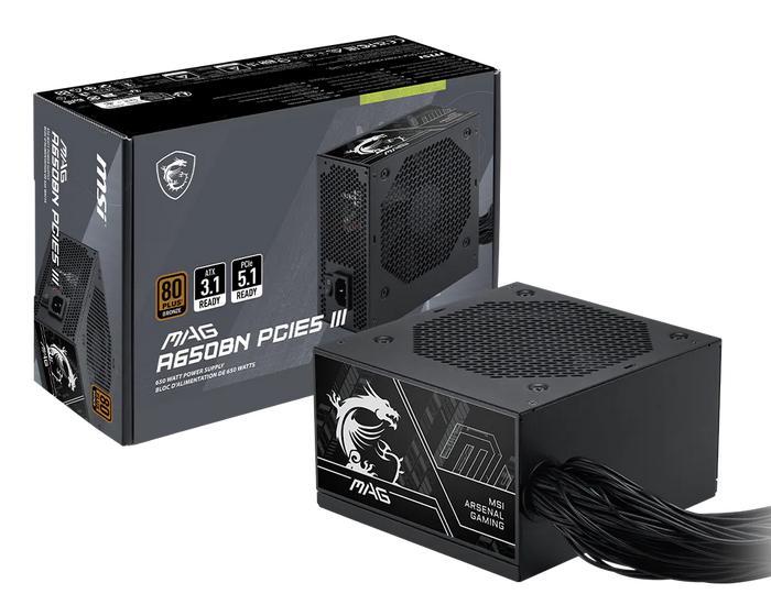 MSI MAG A650BN 650W ATX 3.1 PCIE5 III PSU - Power Supply 650 Watt 80+ Bronze - Image 2