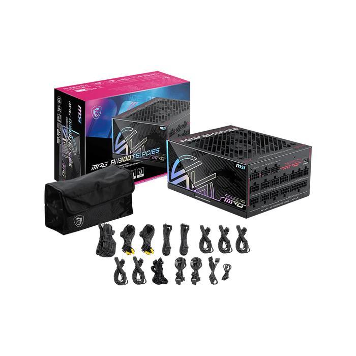 MSI MPG AI1300TS 1300W ATX 3.1 PCIE5 PSU - Power Supply 1300 Watt 80+ Titanium Full Modular - Image 2