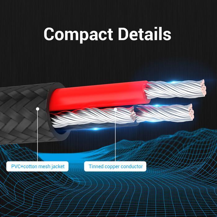 Vention VAB B06 Kabel Audio Extension AUX 3.5mm Braided - Audio Male to Female Cable - Image 4