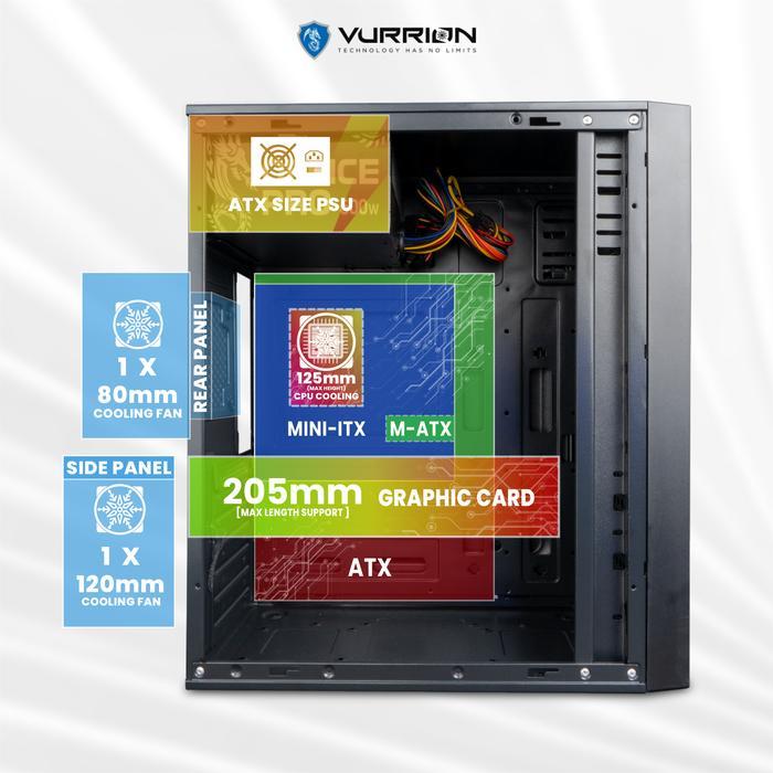 Vurrion Office PRO KR25 Case - PC Casing Include PSU 500W - Image 2