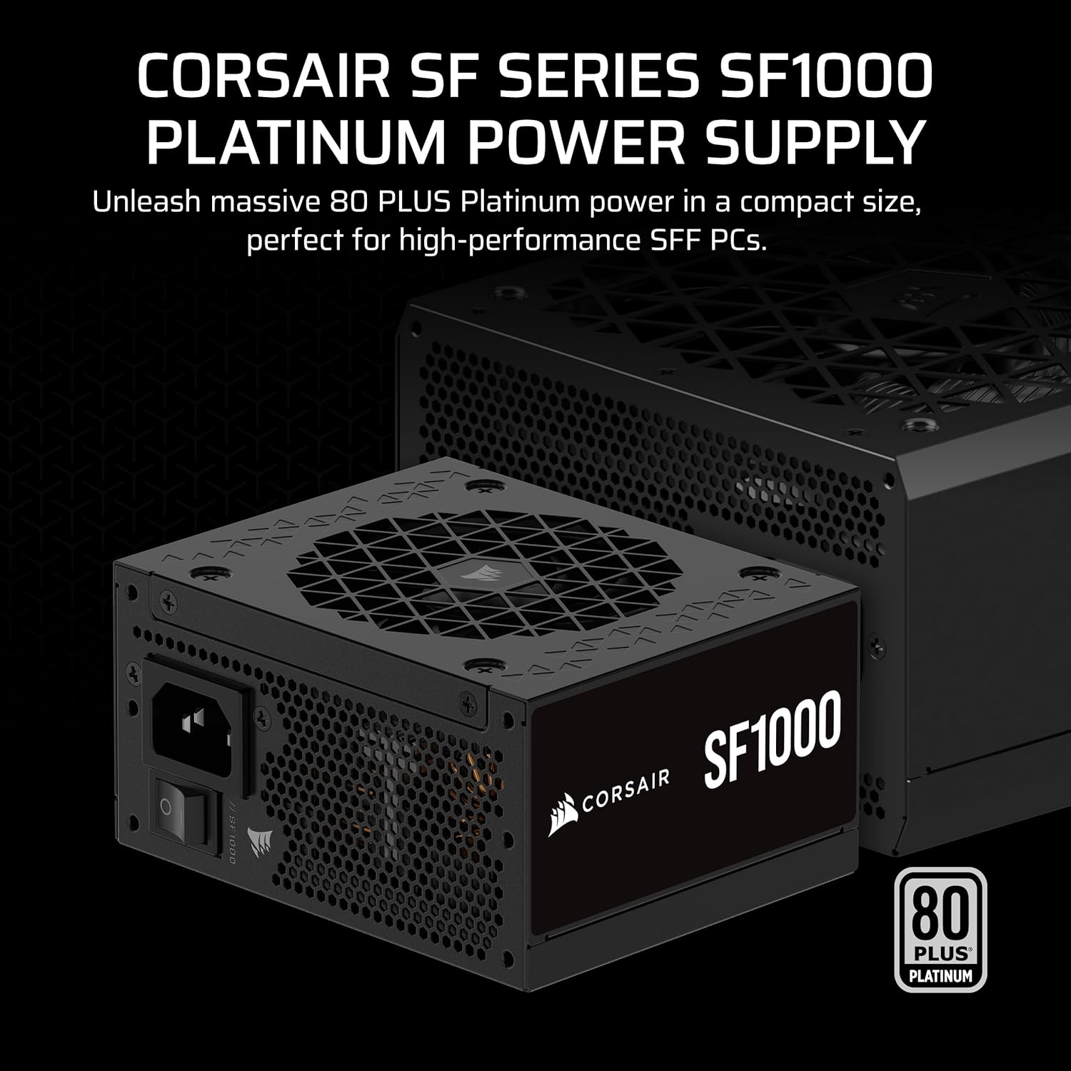 Corsair SF1000 1000W SFX ATX 3.1 PCIE5 PSU - Power Supply 1000 Watt 80+ Platinum Full Modular - Image 2