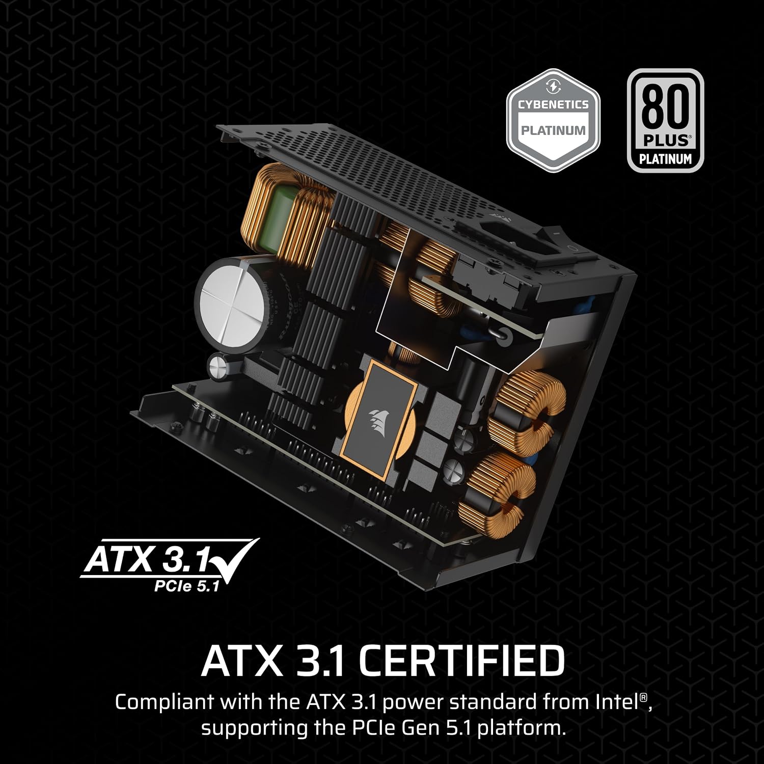 Corsair SF1000 1000W SFX ATX 3.1 PCIE5 PSU - Power Supply 1000 Watt 80+ Platinum Full Modular - Image 3