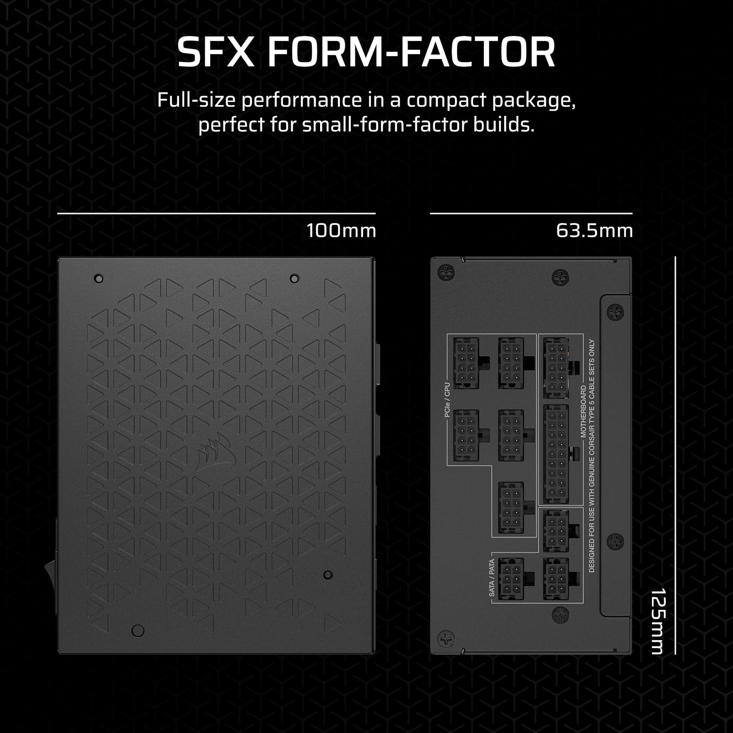 Corsair SF850 850W SFX ATX 3.1 PCIE5 PSU - Power Supply 850 Watt 80+ Platinum Full Modular - Image 4
