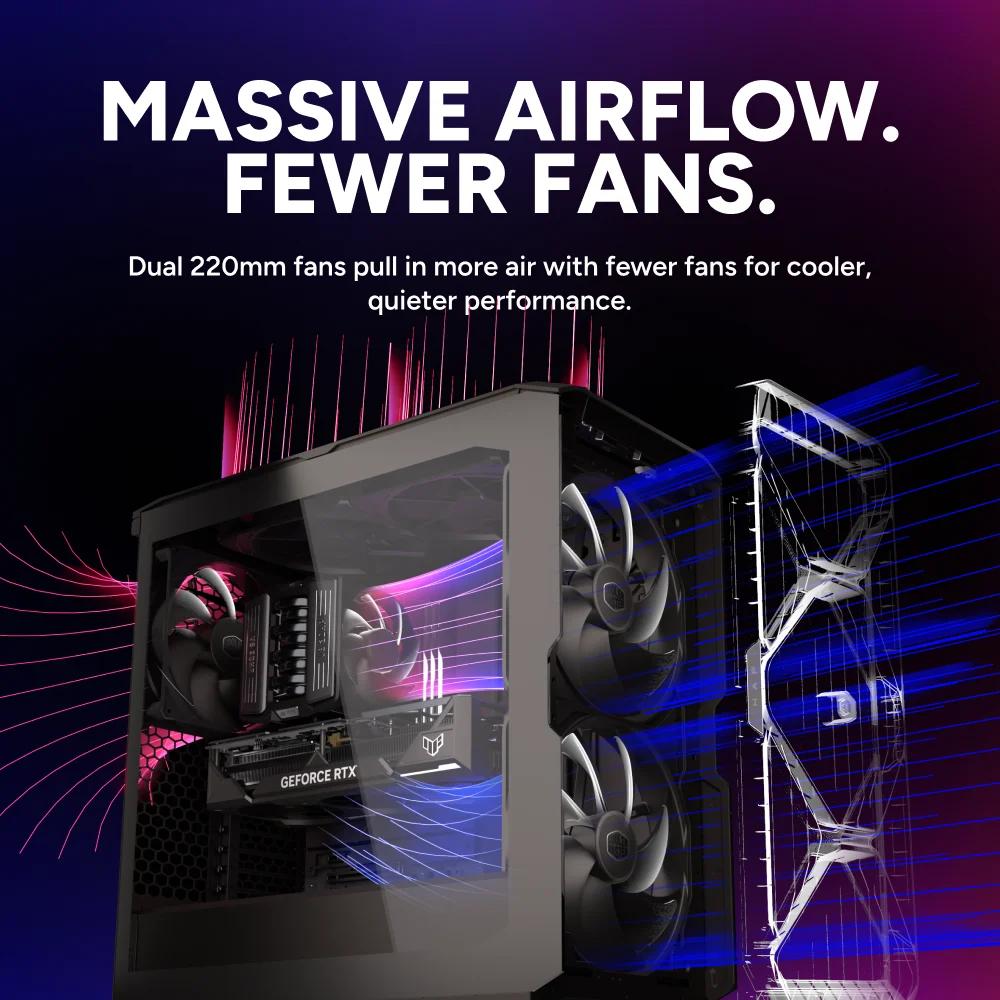 Cooler Master HAF II 500 PC Case - Tempered Glass Casing - Image 4
