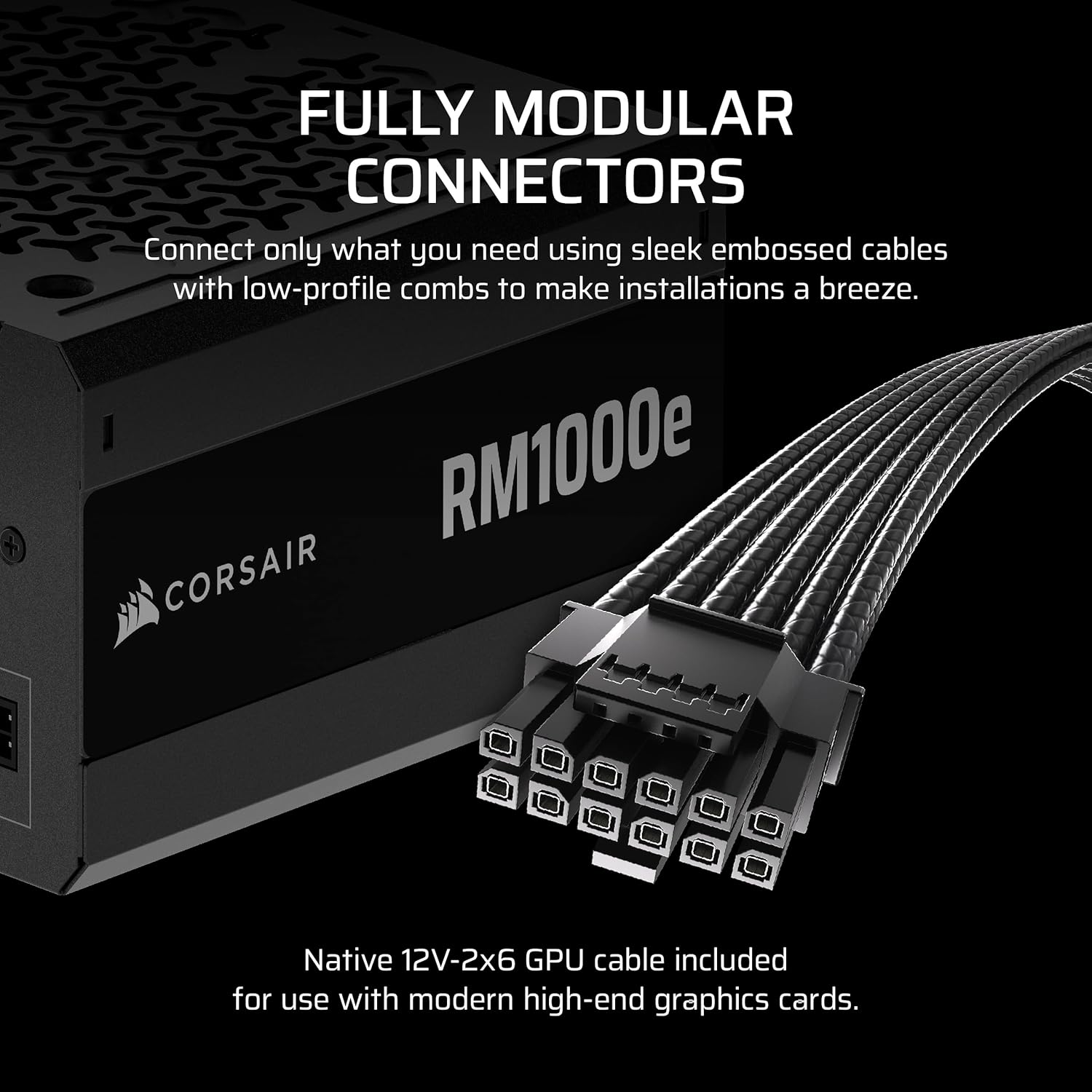Corsair RM1000e 1000W ATX 3.1 PCIE5 PSU - Power Supply 1000 Watt 80+ Gold Full Modular - Image 4