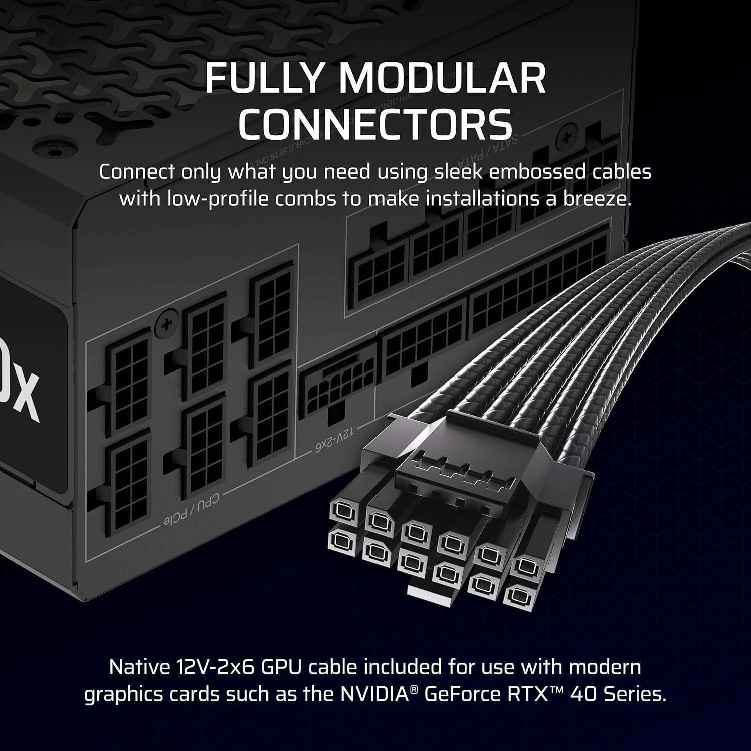 Corsair RM1000x 1000W ATX 3.1 PCIE5 PSU - Power Supply 1000 Watt 80+ Gold Full Modular - Image 4