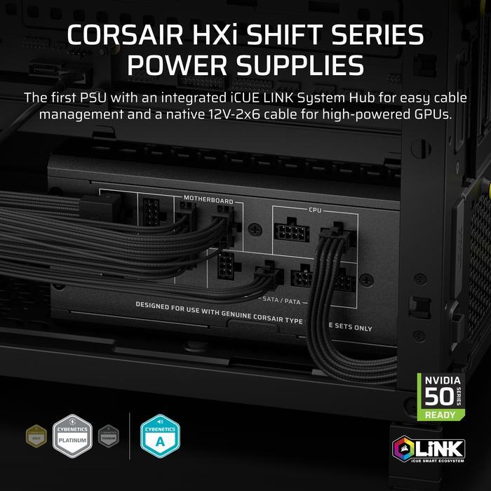 Corsair HX1500i Shift 1500W ATX 3.1 PCIE5 PSU - Power Supply 1500 Watt 80+ Platinum Full Modular - Image 4